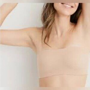 NWT 2Aerie beige seamlesss lightweght strappy padded stretch comfortable bra L